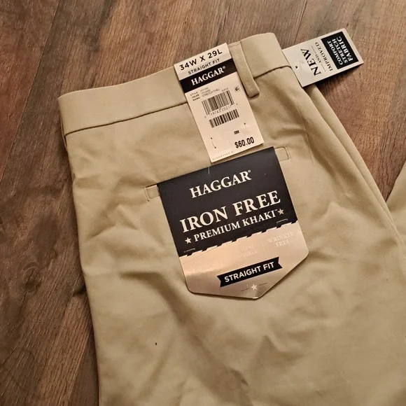 Haggar iron free premium dress khaki sz 34 29 brand new with Tag - Picture 2 of 6